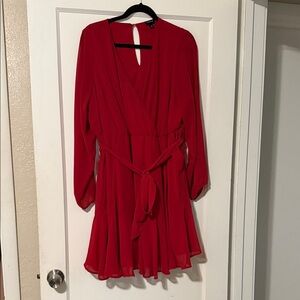 Torrid Vibrant Red Long Sleeve Dress